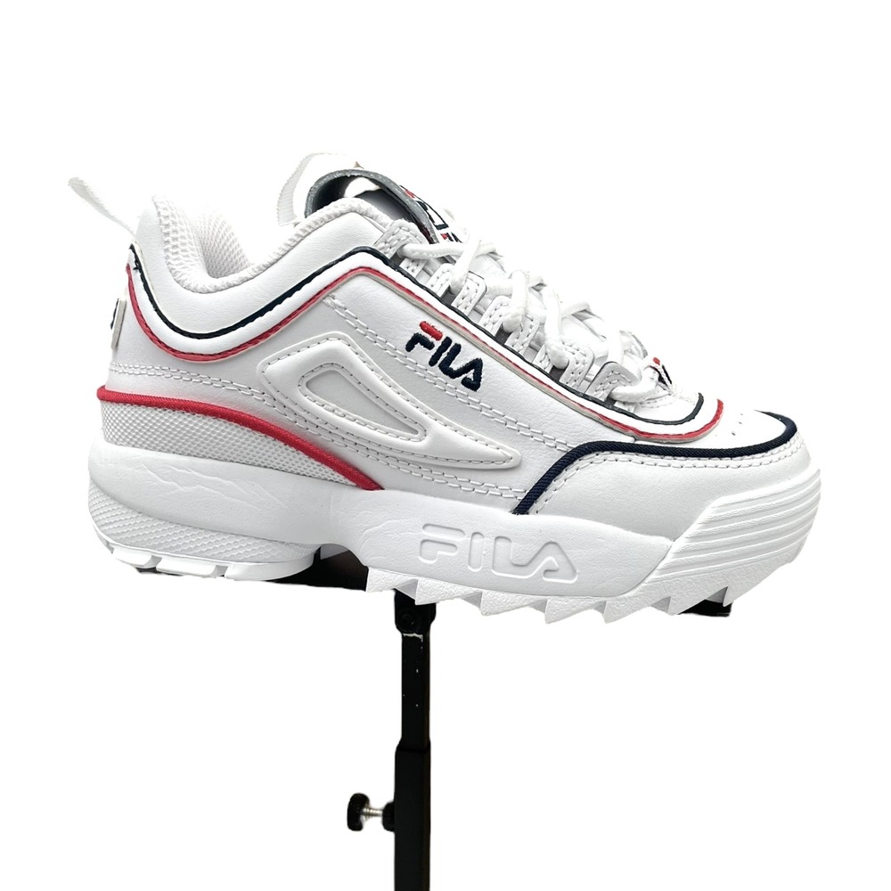 Fila Disruptor II Unisex Kids Little Boys Girls Leather Sneakers Size 12‎ White